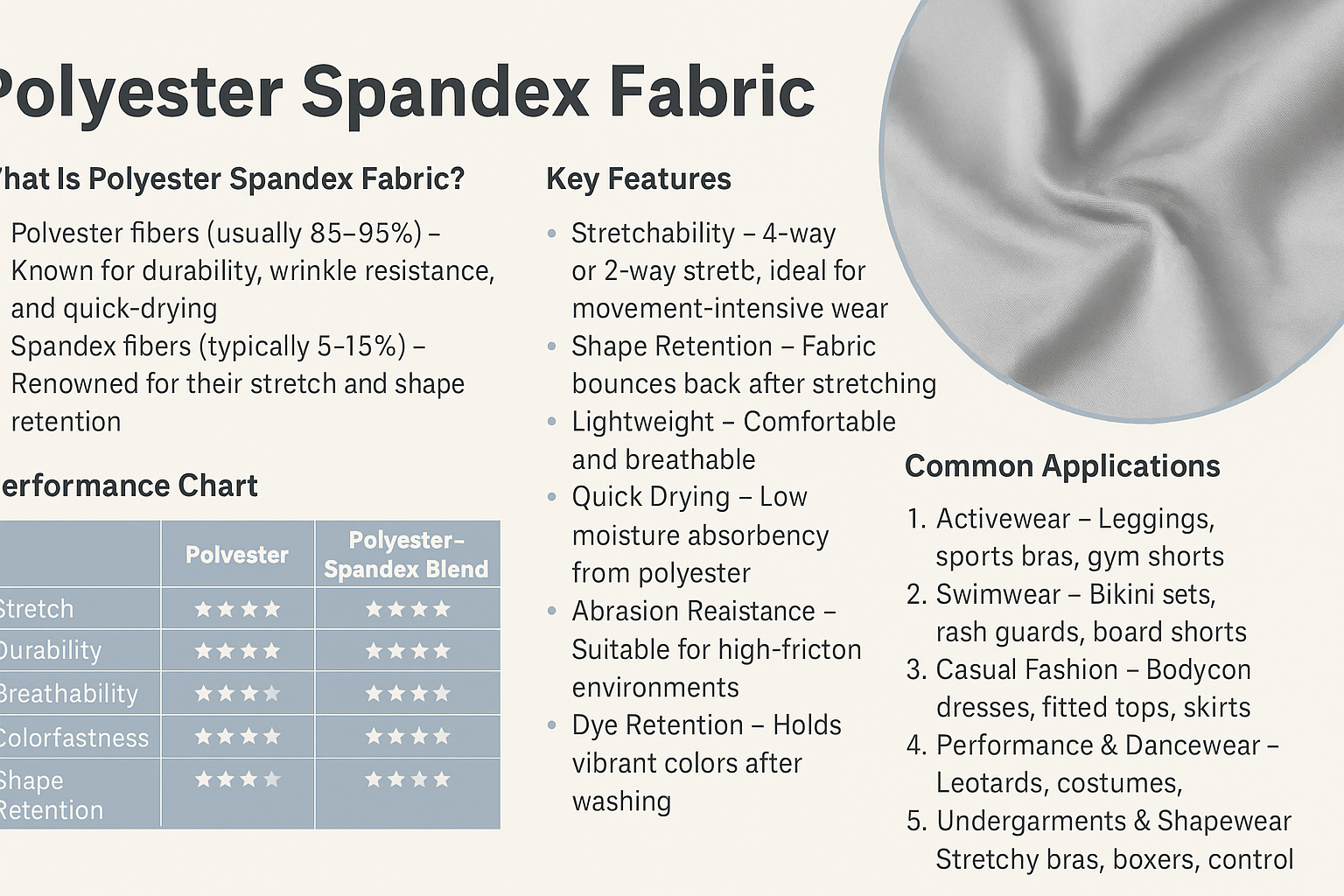 polyester spandex fabric guide